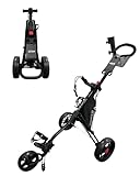 Caddytek CaddyLite 11.5 V3 Golf Push Cart - Lightweight Aluminum 3-Wheel Foldable Golf Bag Cart with Quad-Fold Frame, EVA Wheels, Adjustable Handle, Foot Brake, Mesh Net, Umbrella & Drink Holder