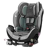 Evenflo EveryStage DLX All-in-One Car Seat, Infant Convertible & Booster Seat, Grows with Child Up to 120 lbs, Angled for Comfort and Safety, 3-Times-Tighter Installation, Highlands Green