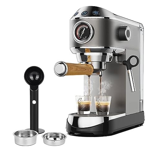 GLJTUO Halbautomatische Kaffeemaschine Mit 20 Bar Und Milchdampfaufschäumer, Für Espresso, Cappuccino, Latte Und Mokka