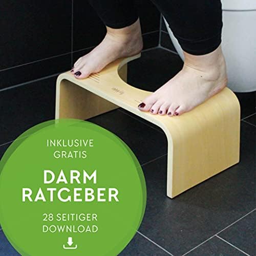 Hey Nature HOCA Wooden Toilet Stool, Medically Tested Poop Stool for Adults, Made of FSC Wood, Bathroom Stool Against Haemorrhoids, Constipation, IBS - Wood Stool for Complete, Painless BM, Poo Stool
