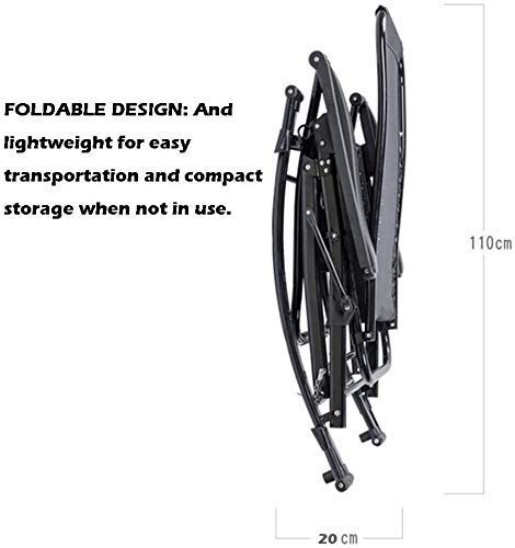 Espreguiçadeira de pátio com gravidade zero cadeira dobrável poltrona reclinável ao ar livre para ca