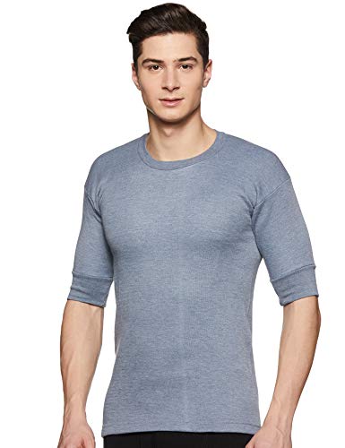 Image of THERMOCOT Winter Thermal Top for Men in Cotton Blend | Round Neck Men's Inner Thermal Wear | Half Sleeves and Snug Fit | Premium Thermal Vest for Men | Pack of 1