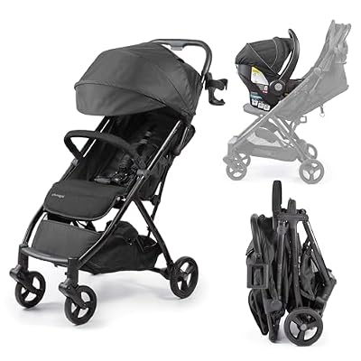 Ingenuity 3Dquickclose CS+ Compact Fold Stroller – Lightweight Stroller with Oversized Canopy, Extra-Large Storage and Compact Fold, Black