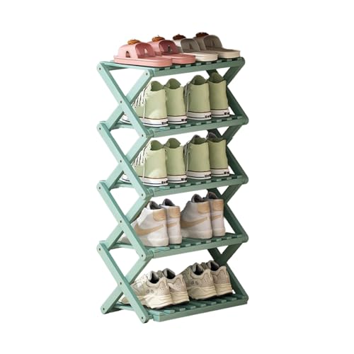 Étagère à chaussures en bambou durable et pliable pour couloir