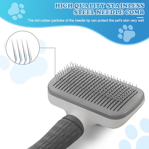 Pet-brushcat-brush-with-release-buttondog-brush-for-grooming-Remove-loose-hair-and-prevent-tanglingfine-needleGrey - Cucciolini Doodles Pet-brushcat-brush-with-release-buttondog-brush-for-grooming-Remove-loose-hair-and-prevent-tanglingfine-needleGrey