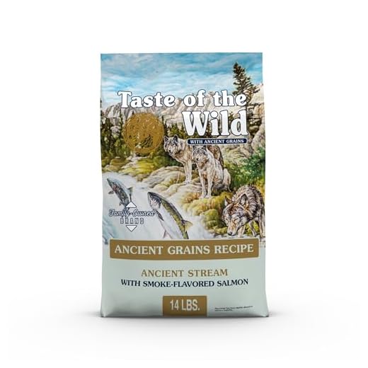 Taste of the Wild Ancient Stream All Life Stages High Protein Recipe with Smoke-Flavored Salmon & Ancient Grains Dry Dog Food 14lb