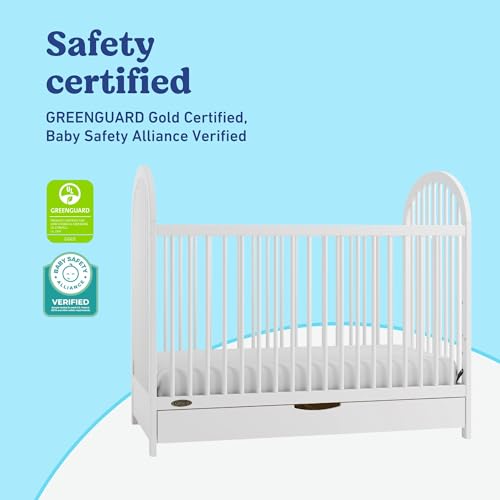 Image of Graco Olivia 3-in-1 Convertible Crib with Drawer - Converts from Baby Crib to Toddler Bed and Daybed, GREENGUARD Gold Certified, Baby Safety Alliance Verified, Easy Assembly (White)
