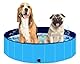 Faltbarer Pool Hundepool Schwimmbad für Hunde und Katzen,Hundebadewanne Planschbecken Hund Swimmingpool mit Rutschfestem Boden & Ablassventil PVC Haustiere Wasserbecken für Hunde Katzen
