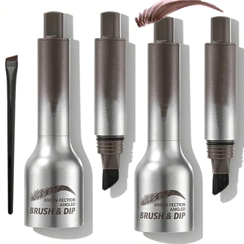 Brow-Fection Revorie Instant Brow Brush Angled Brush Dip Set, Instant Brow Brush, Brush Brow, Waterproof & Smudge-Proof Liquid Eyebrow Brush (Expresso*2pcs)