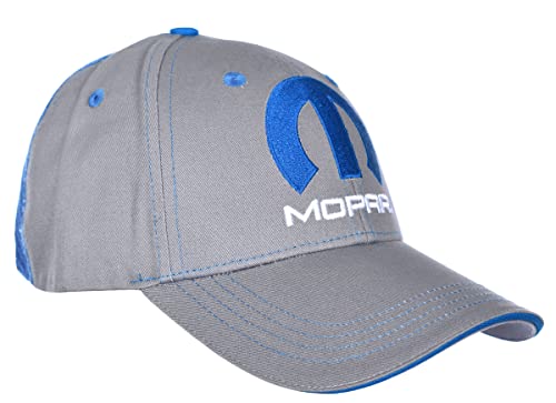JH DESIGN GROUP Men's Mopar Logo Cap Adjustable Gray & Blue Hat - Image 3