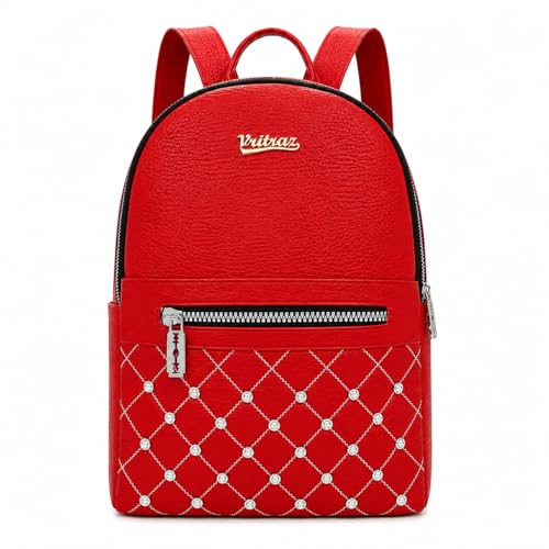 Image of VRITRAZ PU Leather Ladies Leather Shoulder Fitting Backpacks Designer Backpack Shoulder Bag, Handbag For Women, Girls Elegant Backpack Purse