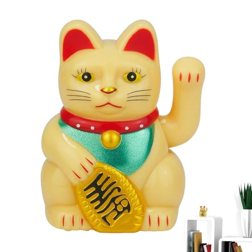 Chat qui salue, Vivid Cat Figurine Bras Mobile - Lucky Cat, Money Cat, Mignon Chat Saluant, Lucky Cat, Maneki Neko Pour Et Bon