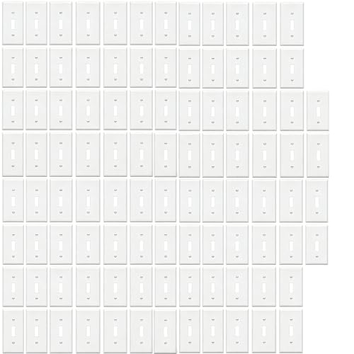 Image of ZEFTV Over-Size Blank Wall Plates 1-Gang 5.5 inch x 3.5 inch blank Switch Outlet Electrical Cover Plate Unbreakable Thermoplastic Faceplate for Light Receptacle Outlet Switch, White (100 Pack)