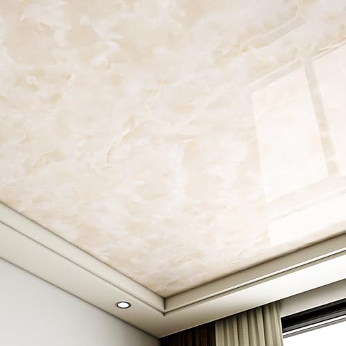 Machtiging Deckenfliesen,Dekorative Deckenfliesen,Selbstklebende Deckenpaneele AbgehäNgte,wasserdichte Deckenplatten,wasserdichte,Glattes,FüR Badezimmer,Wohnzimmer,Dekoration Hause