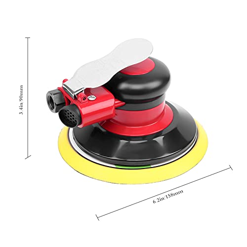 Image of Professional Air Random Orbital Palm Sander, Heavy Duty Dual Action Pneumatic Sander with 1pc Backing Plate (6 inch)
