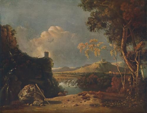 Cuadro de paisaje italiano El monje blanco, pintura al óleo para el hogar, 60x90cm