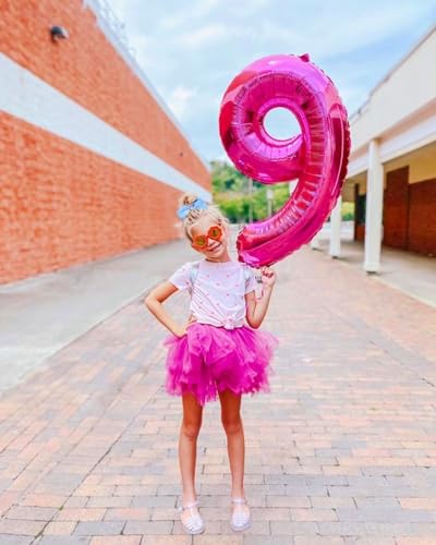 Image of 5 Balloon Numbers Birthday Decorations, 40In Hot Pink Balloons for Party | Eye-catching Appearance, Perfect Decorative Centerpieces, Convenient Self-sealing Structure, Widely for Various Occasions