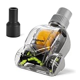Shop-Vac Turbo Brush Vacuum Tool for Pet Hair Removal, with Adapter to Fit 1-1/4”, 1-1/2”, 1-7/8” Vacuum Hose, Air-Driven Shop Vac Attachment for Carpet, Stair, Cushion, and Upholstery Cleaning