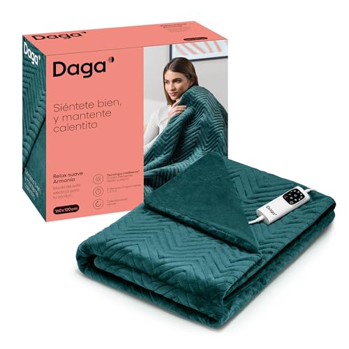 DAGA Manta térmica eléctrica de Sofá Relax Suave Armonía Verde,...