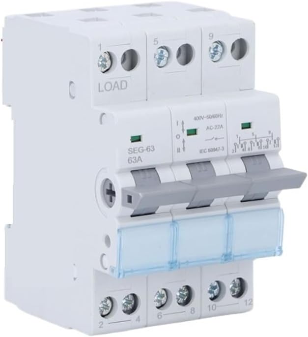 Isolator Switch Solar Panel PV Array Din Circuit Breaker 3P 63A 400V Dual Power Isolation Switch