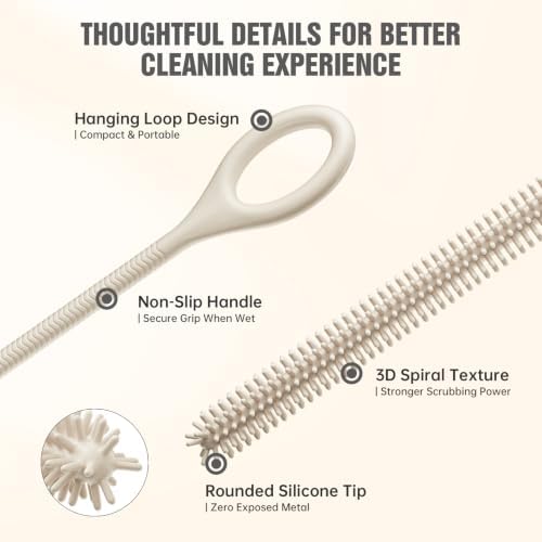 12Pcs Silicone Straw Cleaner Brush, Reusable Straw Brush Cleaner — 사진 4