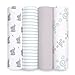 aden by aden + anais Swaddle Baby Blanket, 100% Cotton Muslin, 4 Pack, 44 X 44 inch, Baby Star - Elephants