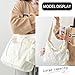 KAMEILONG Star Crossbody Bag Women Corduroy Tote Aesthetic Messenger Shoulder Y2K Hobo Bag (White)