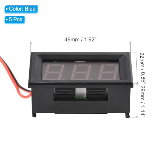 Image of PATIKIL DC 5-120V Digital Mini Voltmeter Voltage Display, LED Display Panel Voltage Tester Meter for Car Motorcycle Battery Monitor, Blue