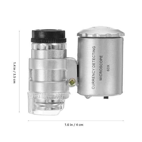 Image of SEWACC Pocket Microscope 60x LED Microscope 60x with LED Light Magnifier Currency