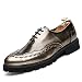 Produktbild SYktcjgs Mode Business Oxford für Herren formelle Schuhe Slip On Kunstleder Verschleißfeste Atmungsaktive Gummisohlen Arbeitskleid Runde Zehen (Farbe: Gold, Größe: 43 EU)