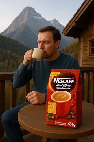 Image of NESCAFE Blend & Brew Rich Aroma Instant Coffee 27 Sticks 454g Bag By COUGAR | 3-in-1 Coffee Mix with Milk & Sugar | Smooth & Creamy Taste | Single Serve Sticks | Perfect for Home, Office, Travel & Gifting | (Imported-THAI)