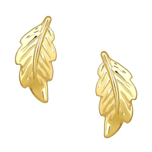 Estele 24 Kt Gold Plated Lone leaf Stud Earrings for Girls (B08D7MYYSB) Amazon Price History, Amazon Price Tracker