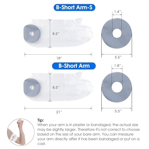 COMFYTHERA Große wasserdichte Armgussabdeckung für Dusche, Handwundschutz, Bad, Erwachsene, wasserdichte Gipstasche, Duschen für Operationen, Bandage, gebrochene Hand, Handgelenk, Finger, Ellenbogen