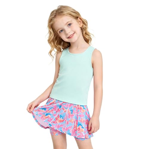 Girls Sun Protection Athletic Active Wear Tank Top and Skort Set - image 1