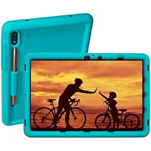 BobjGear Bobj Rugged Tablet Case for (27.9) Samsung Galaxy Tab S7 11 inch (2020) SM-T870 and Tab S8 (2022) SM-X700 - | Shockproof | Premium Washable Silicone | Kid Friendly (Terrific Turquoise) Cover
