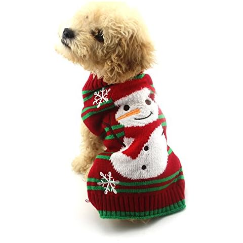 NACOCO Dog Snow Sweaters Snowman Sweaters Xmas Dog Holiday Sweaters New Year Christmas Sweater Pet Clothes for Small Dog and Cat(Snowman,S) Cover