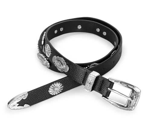 Women-Leather-Belt for Jeans Pants Studded Adjustable-Casual-Cowboy Belt Ladies Punk Belts3