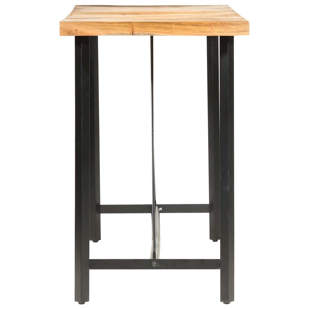 Stół do jadalni z drewna akacjowego, 180 x 70 x 107 cm, ze stalowymi nogami, stabilny stół składany, rozszerzalny, do kuchni, jadalni, gastronomii, ręcznie wykonany, rustykalny, trwały, z