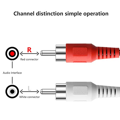 PASOW RCA Cables, 2RCA Male to 2RCA Male Stereo Audio Subwoofer Cable Dual Shielded RCA Cord for Home Theater, HDTV, Amplifier, Hi-Fi Systems, Speakers (6 Feet) - Thumbnail 3