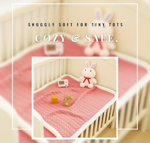Image of VAS COLLECTIONS Ultra Soft Baby Blanket | Flannel + Sherpa | 2-Layer All-Season AC Sheet for Newborns (0-24 M) - Light Pink