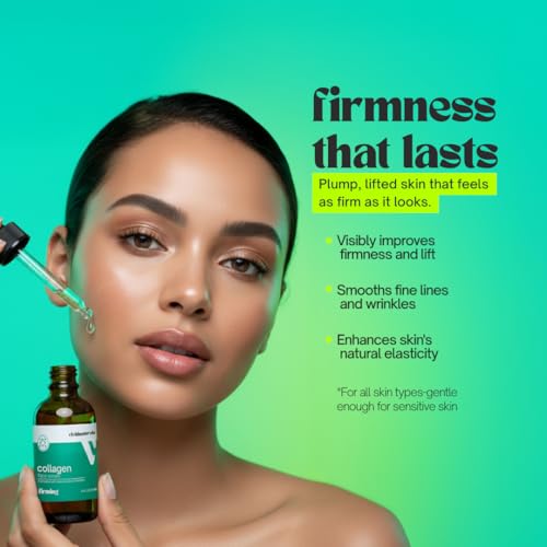 Vivid Naturals Collagen Serum For Face Made in USA 60ml-Collagen Skin Care with Peptides & Hyaluronic Acid Firming Serum Hydrating Lightweight Smooth Anti Aging Facial Serums For Women Skincare