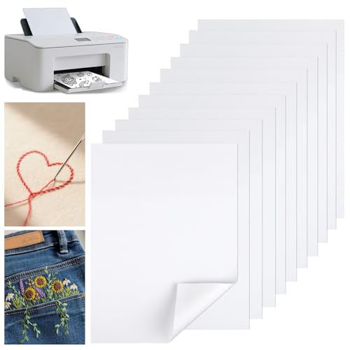 Kievano 10 Hojas A4 Estabilizador De Bordado Hidrosoluble Autoadhesivo, Película Soluble En Agua Imprimible Para Máquina Y Bordado A Mano, Ideal Para Diy, Ropa Y Textiles