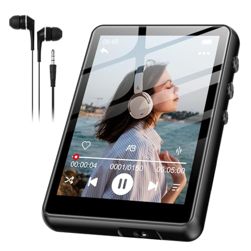 Image of 128GB MP3 Player with Bluetooth Black- SWOFY M4 Music Player with Bluetooth 5.4, 2.4 inch Portable HiFi MP3 Player with FM Radio, HD Speaker, E-Book