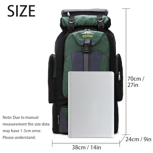 Lawaia 70L Hiking Backpack Large Camping Pack Backpacking Bag Rucking Backpacks Outdoor Trekking Travel Rucksack for Men Women-Black - Image 3