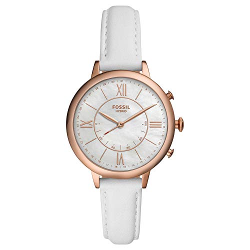 Preisvergleich Produktbild Fossil - Damen Edelstahl Hybriduhr mit Lederarmband, Weiß, 14 (Modell: FTW5046)