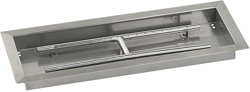 Miniatura 9 de American Fireglass Sartén y quemador rectangular de acero inoxidable para hoguera, duradero, fácil de instalar y quitar, incluso quemar,