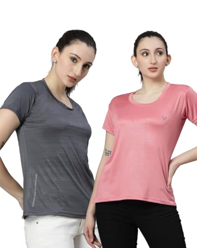 Image of UZARUS Women's Comfort Active Fit Workout Top Sports Gym T-Shirt (Pack of 2)