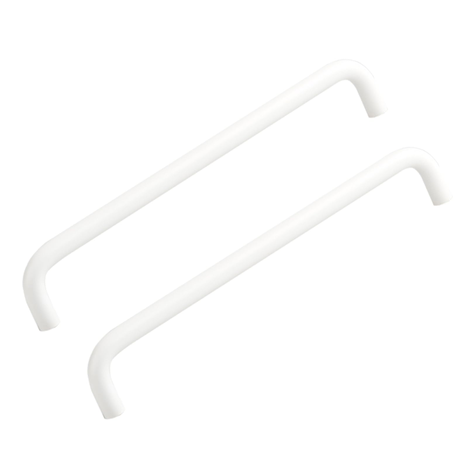 TYYCKJ 2 Pack Furniture Handles Knobs Warm White Kitchen Cabinet Handles Solid Cupboard Handles Aluminum Alloy Wardrobe Handles Knobs U-Shaped Drawer Pulls 6 Colors Available (Hole Distance 256mm)