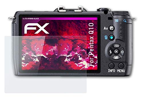 atFoliX Protection Écran Film de Verre en Plastique Compatible avec Pentax Q10 Verre Film Protecteur, 9H Hybrid-Glass FX Protection Écran en Verre trempé de Plastique