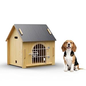 Indoor Dog House, Cozy Wooden Design...
